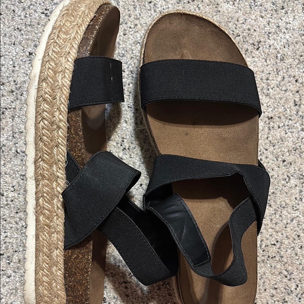 Women's Black Espadrille Sandals